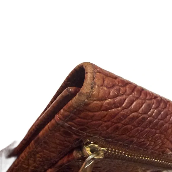 Brahmin Cordelia Pecan Melbourne Rich Brown Embossed Wallet - Picture 5 of 15